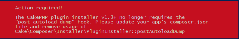 php update warning